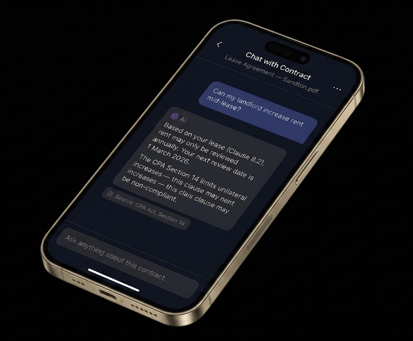 ContraSnap AI chat with your contract