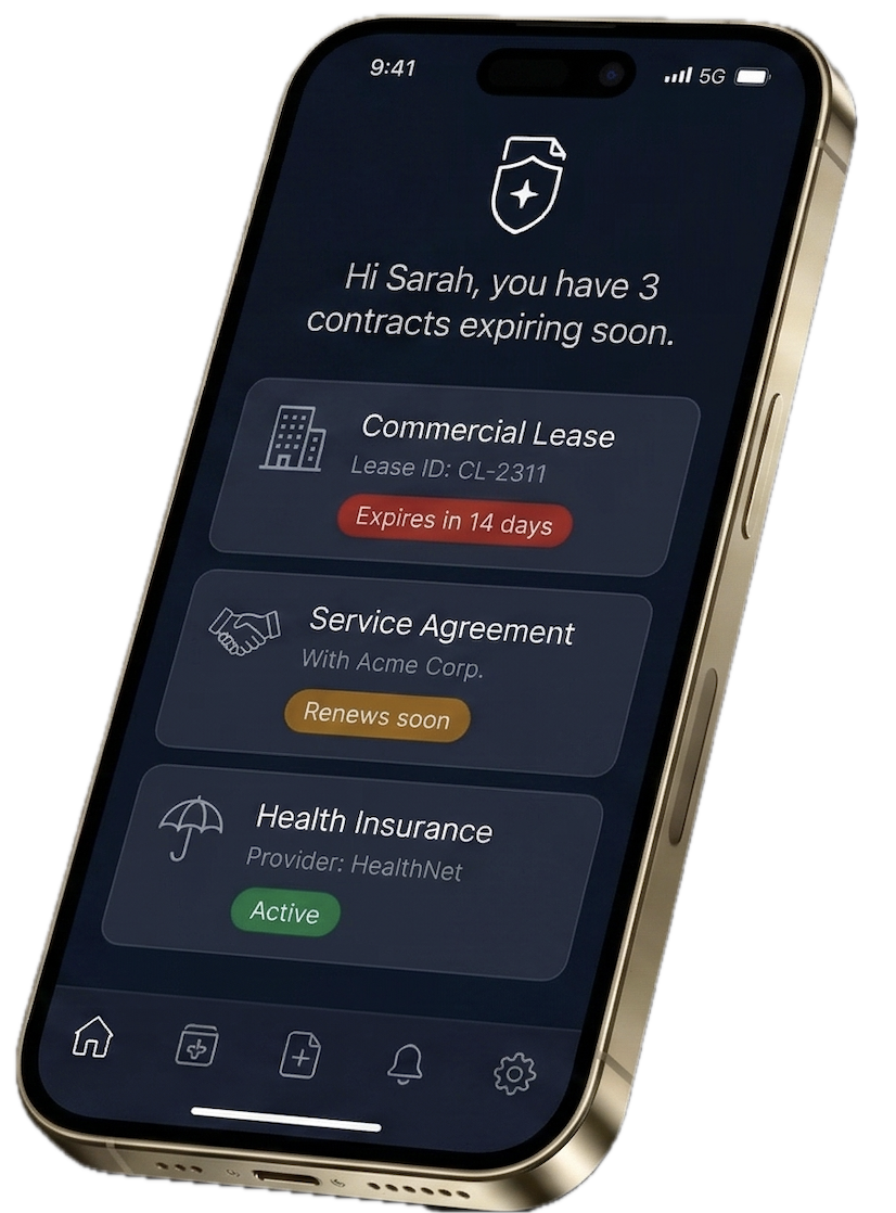 ContraSnap dashboard showing contract analysis